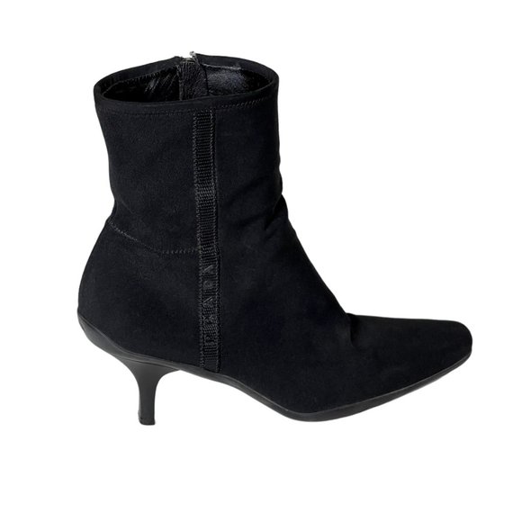 Prada | Sport Black Nylon Kitten Heel Boots - Picture 1 of 11